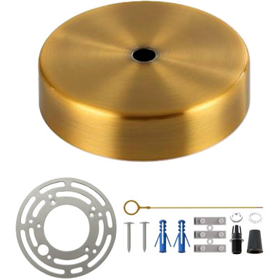 Plafonnier en métal de 120 mm pour ensemble de plafonnier encastré, plaque de remplacement pour luminaire suspendu, lustre de plafond, base de support de lampe ronde avec quincaillerie de fixation pour éclairage intérieur