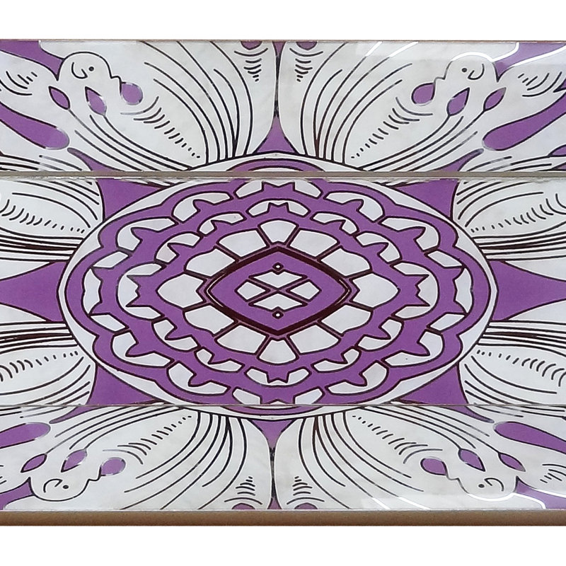 Handmade Reverse Painted Mirror Tray