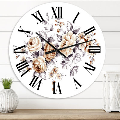 Pink Wild Roses - Traditional wall clock