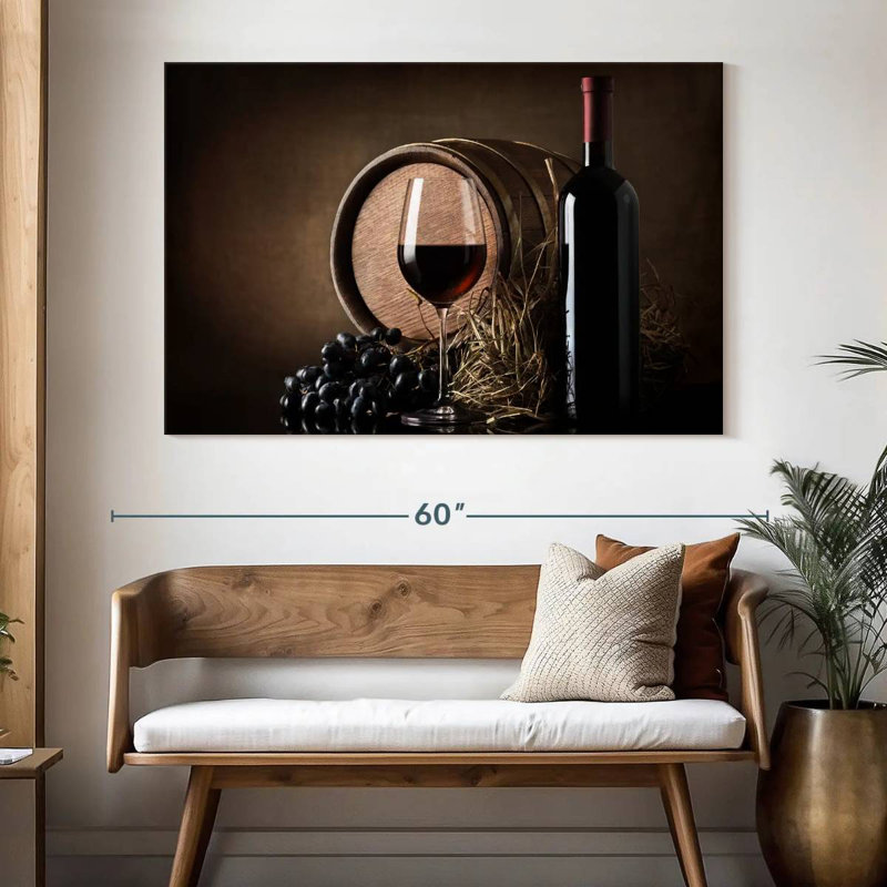 Yarlin Grapes And Wine Barrel, 34" H x 51" W