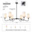 Lustre classique de 47 po avec abat-jour en lin blanc-2124316577