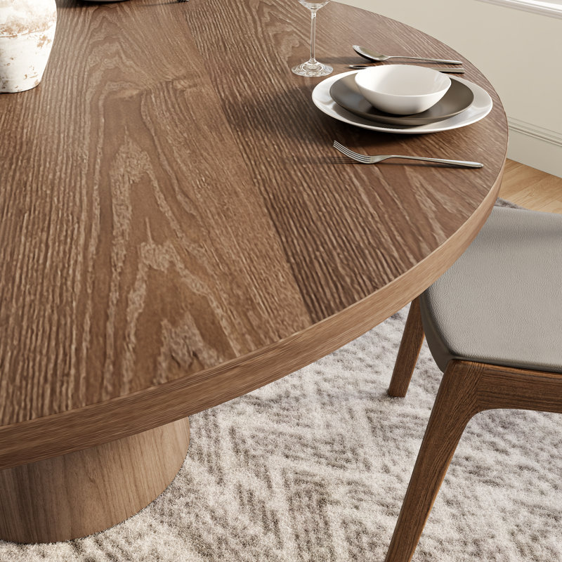 Table de salle à manger moderne en bois massif Amberly, H 29,52 po x L 47,24 po x l 47,24 po