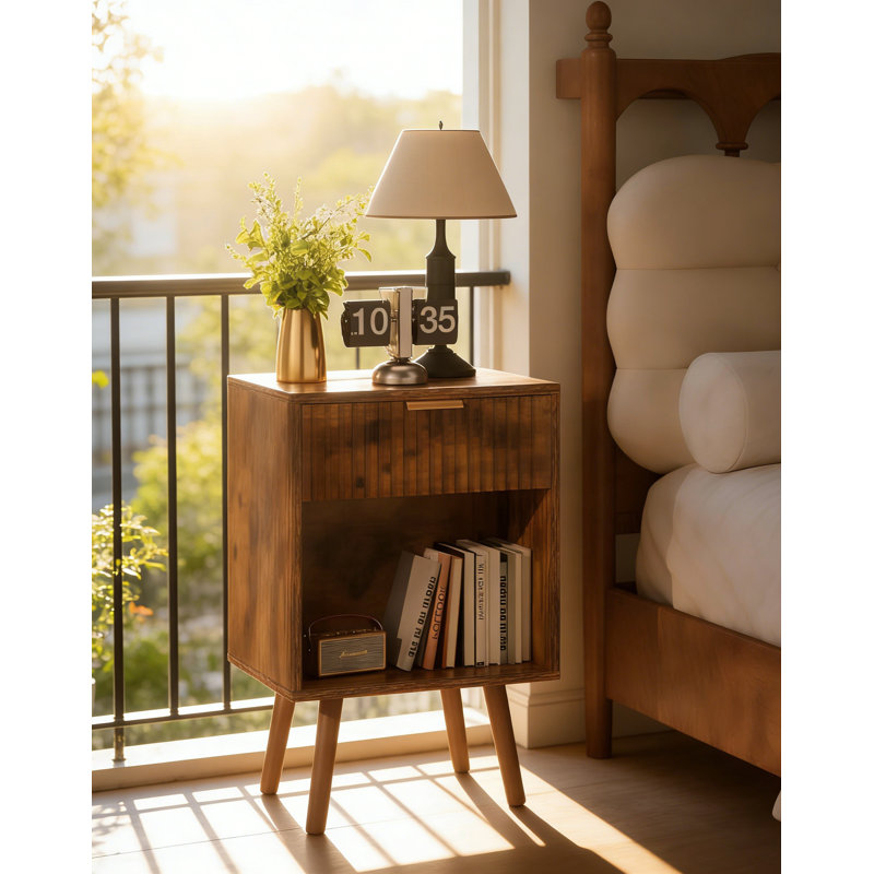 39cm W Manufactured Wood Bedside Table