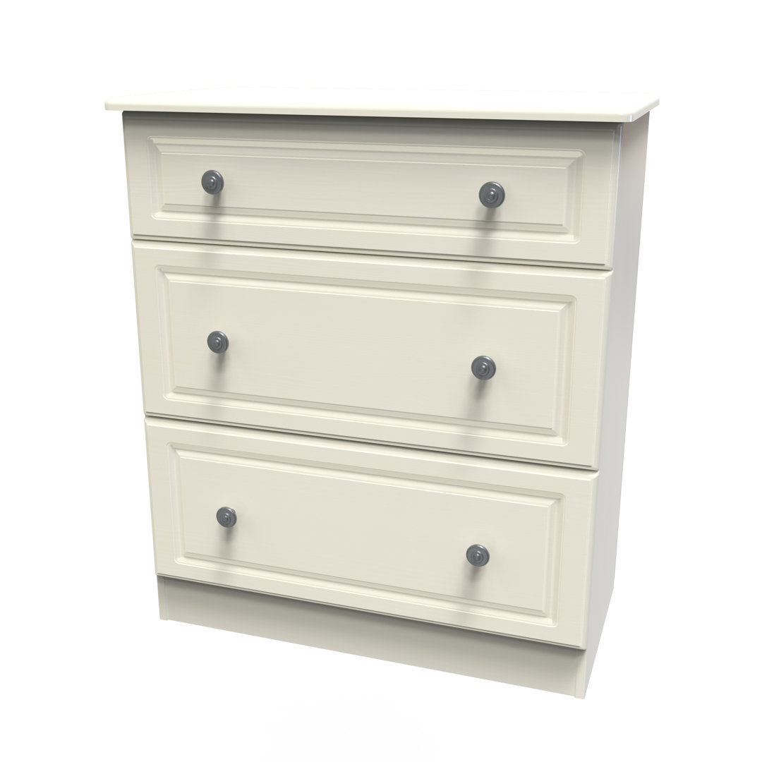 Fully Assembled Argyle 3 Drawer 76.5Cm W Chest of Drawers