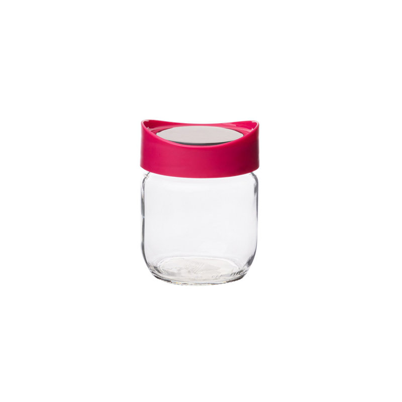 Ensemble de bocaux en verre 6 pièces, 9,0 x 4,3 x 9,0 pouces | Capacité de 425 ml chacune | 100% verre avec couvercles en plastique transparents empilables | Parfait pour le rangement dans la cuisine, l'organisation du garde-manger et la décoration int