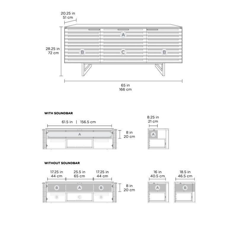 Corridor Media Console, Charcoal Stained Ash