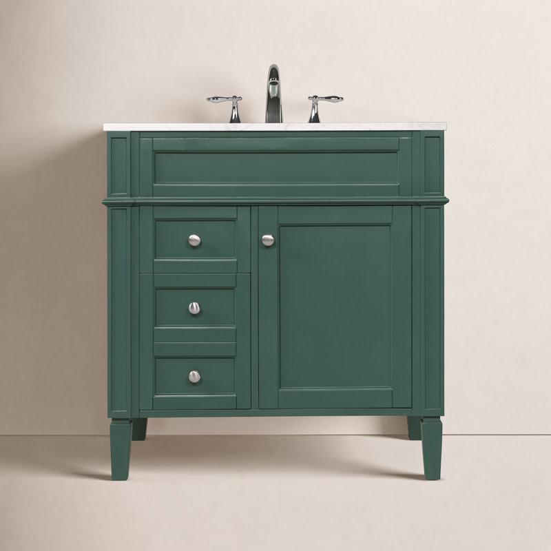 Ensemble de meuble-lavabo simple 32 "Rivers, Vert