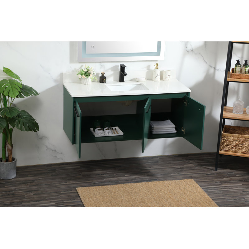 Ensemble de meuble-lavabo simple mural 48 "Penn, Vert