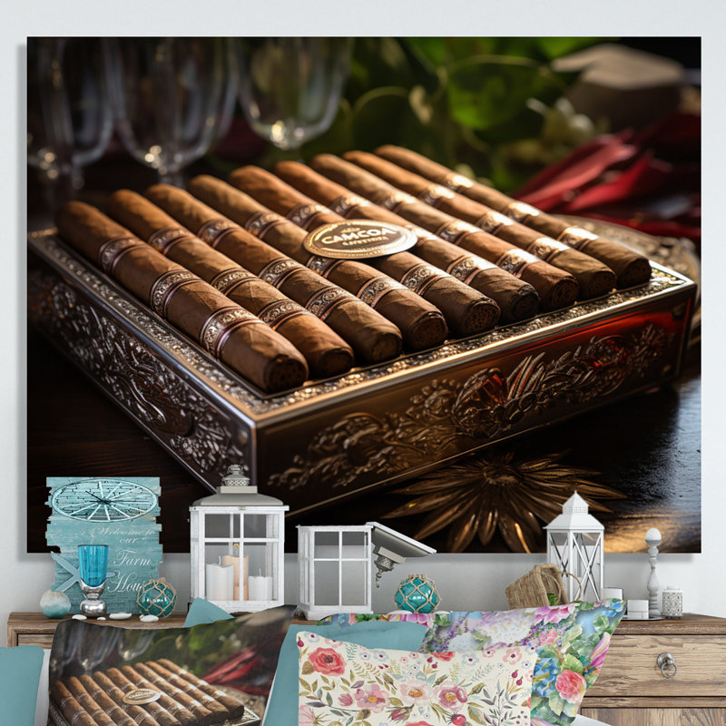 Cubains cigares bruns II - impression, H 12 po x l 20 po x P 1 po, Toile tendue