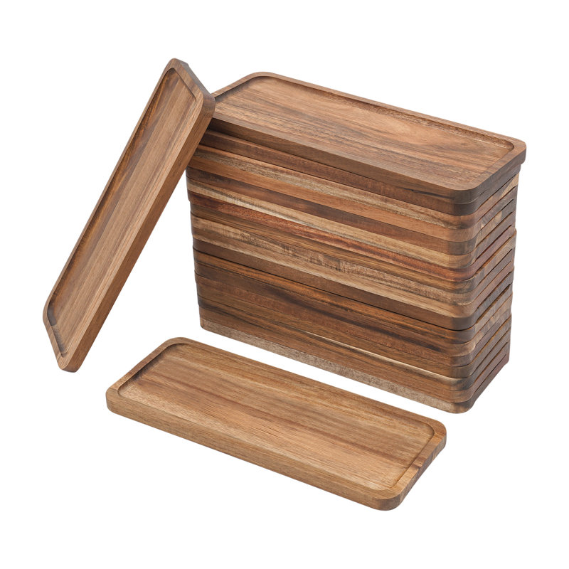 20Pcs Multi-Function Rectangular Wooden Serving Trays
