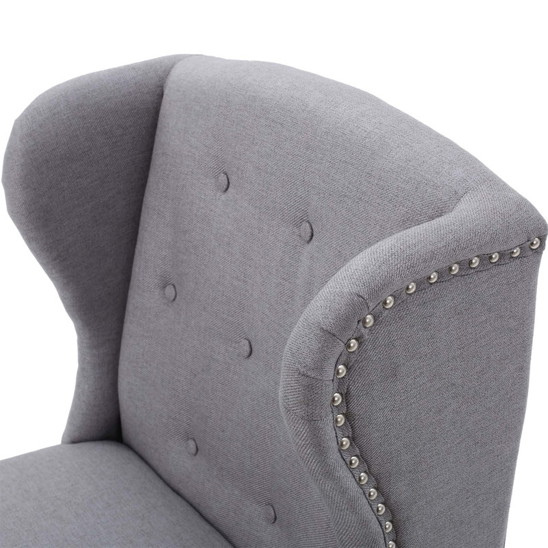Fauteuil à oreilles Andren, Mélange de polyester - gris clair