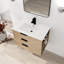 Meuble-lavabo mural de salle de bain 30 po - Lavabo avec tiroir à fermeture en douceur et casier latéral avec tablette
