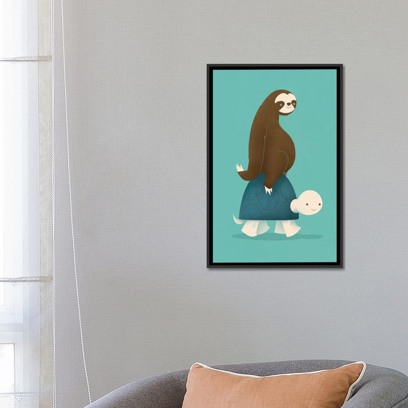 « slowe », impression sur toile, Toile encadrée noire, H 8 po x l 26 po x P 18 po, Pas de tapis