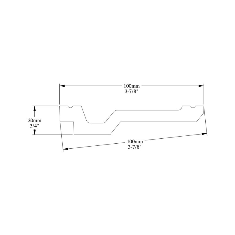 0.75'' H x 78.75'' W x 3.88'' D Plastic Crown