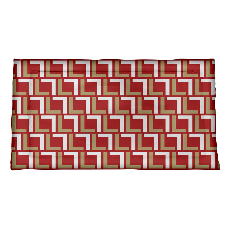 Taie décorative San Francisco, Microfibre, Très grand, Rouge / or / blanc