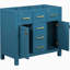 Meuble-lavabo moderne de 36 po - structure en bois massif, 4 tiroirs, 2 armoires, finition bleue pour un design élégant