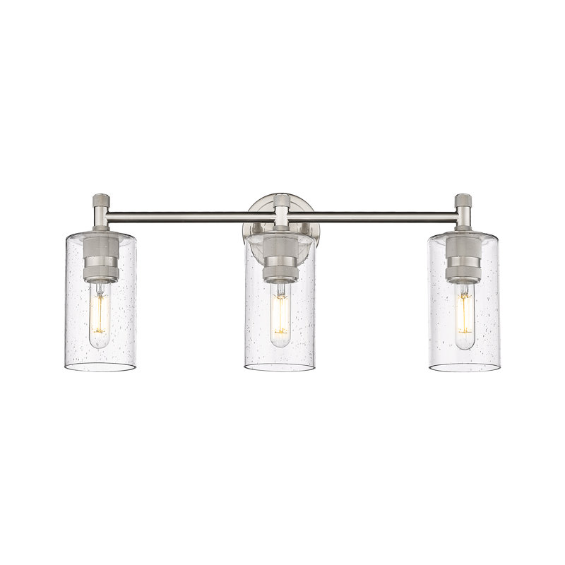 Éclairage pour meuble-lavabo mural 3 lumières Crown Point, Grainé, Nickel satiné