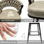 Tabourets de bar en cuir technique brun de 2. Tabourets de 28 po pivotants, à base, tissés et rembourrés pour îlot de cuisine, restaurant 28 po. Cuir, métal avec barres, tavernes, cafés