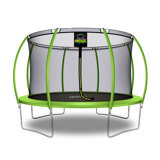 Machrus Moxie Pumpkin-Shaped Outdoor Trampoline Set with Top-Ring Frame Safety Enclosure, 12 FT