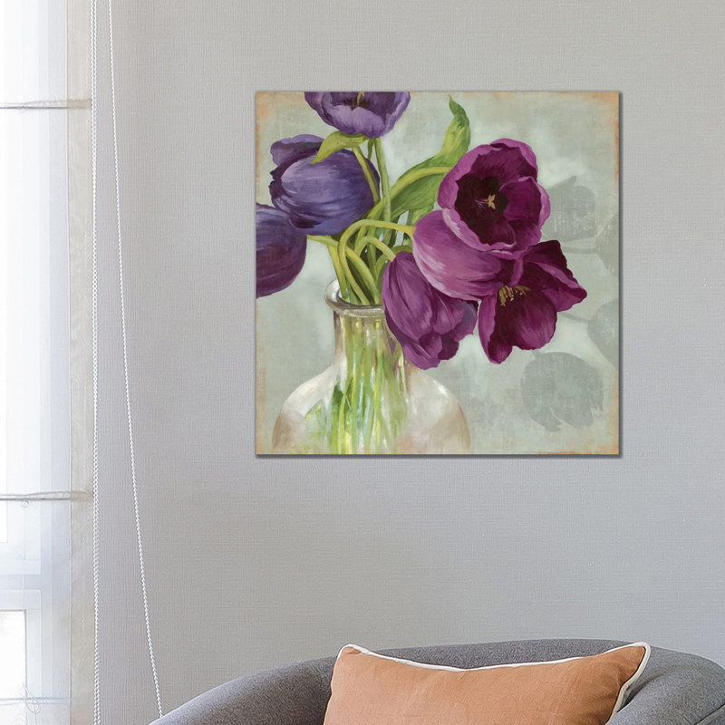 Glass Flowers I - Wrapped Canvas Painting
