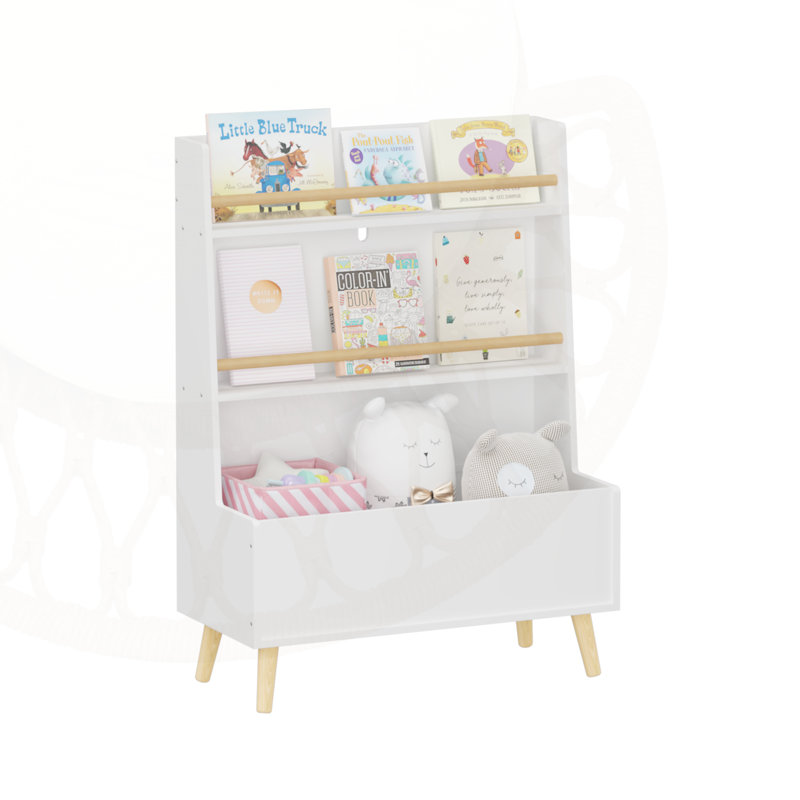 Organisateur de rangement pour livres et jouets pour enfants, conception multi-niveaux pour livres et jouets, sécuritaire et robuste avec fixation murale