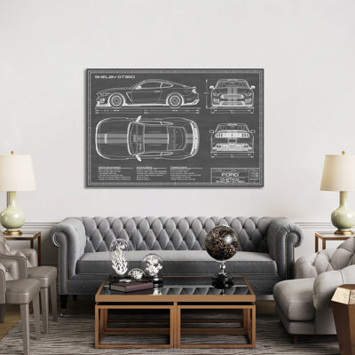 Shelby GT350 2015-2019 by Action Blueprints - Wrapped Canvas Print