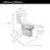 Toilette allongée deux pièces Colony 1,28 GPF (économe en eau) (siège non inclus)