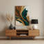 Art mural abstrait en métal vert 69-1050493954