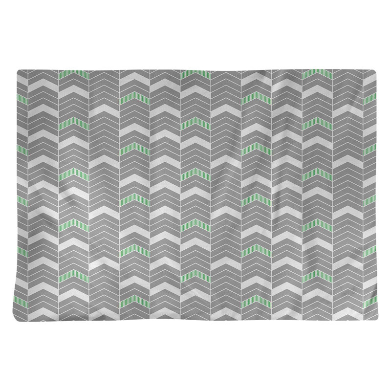 Récapitulatif à chevrons 18" lineed Stephenie, Gris / Vert, Polyester