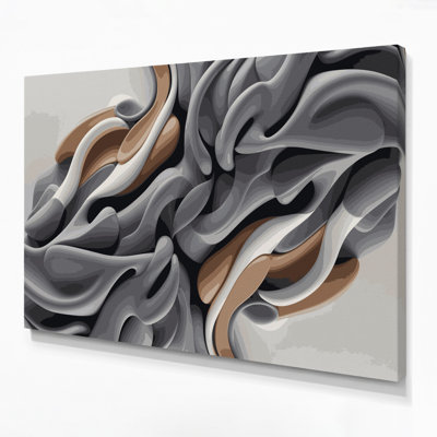 Biomorphic Abstraction 25 Grey Canvas Wall Art