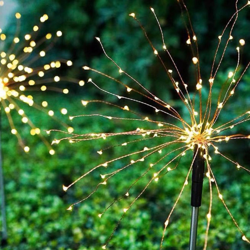 Feu d'artifice solaire 150 lumières DEL, Jaune
