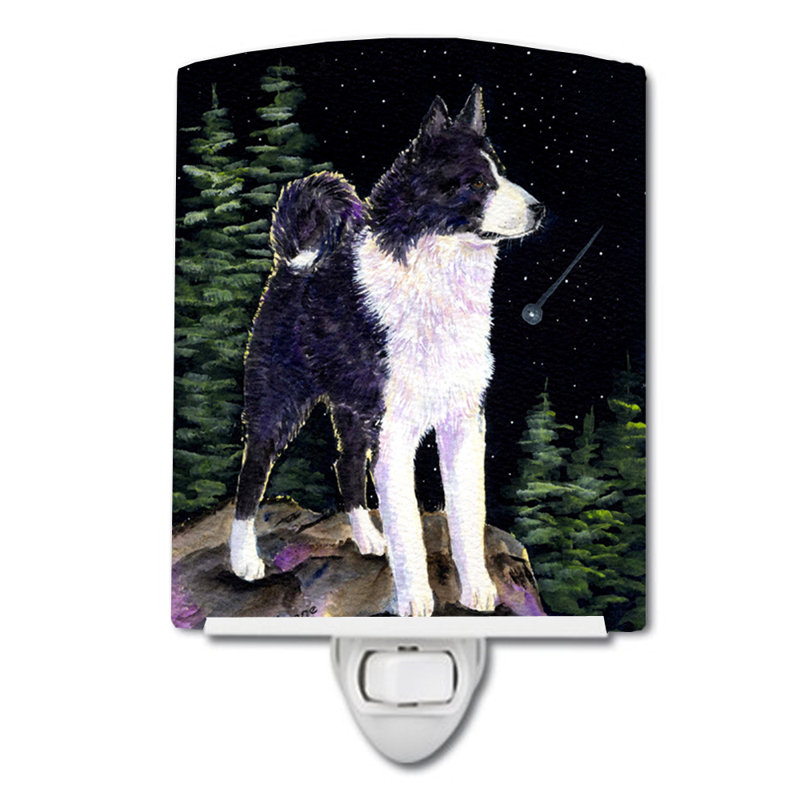 Starry Karelian Bear Dog Ceramic Night Light