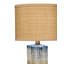 Abstract Ceramic Table Lamp with Raffia Shade