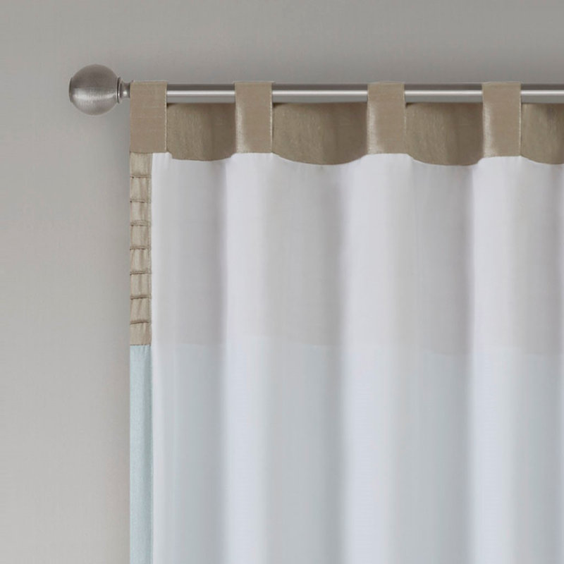 Polyoni Pintuck Window Curtain Panel (Single Piece), Blue Multi