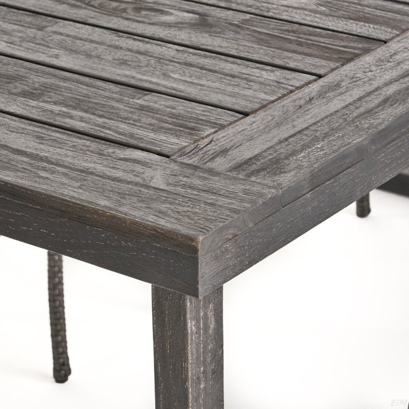 Ensemble repas d'extérieur en bois d'acacia 6 places avec banc