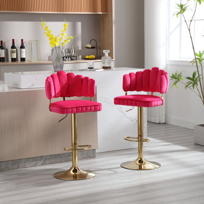 Coolmore Swivel Bar Stools, Set Of 2, Adjustable Counter Height Chairs With Footrest For Kitchen, Dining Room -  Everly Quinn, AA1F0842876D4812B325D4051BF283A6