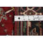 Tapis rouge à motif géométrique 3x21