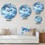 Blue Camouflage Skies - Horloge murale abstraite-101236561