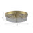 3-Light Gritty Coarse-grained Glass Bread-Shaded Flush Mount-837579368