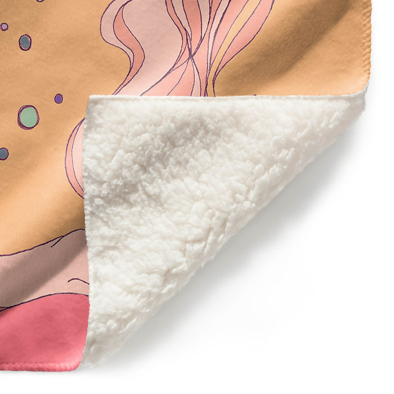 Couverture sherpae douce pêche sirène nap, l 51 po x L 60 po