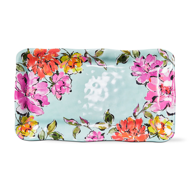 In Bloom Melamine Rectangle Platter Blue Everyday