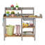Wooden Outdoor Potting Bench with Sink, Garden Workstation Table with Open Shelves for Patio, Backyard & Garden