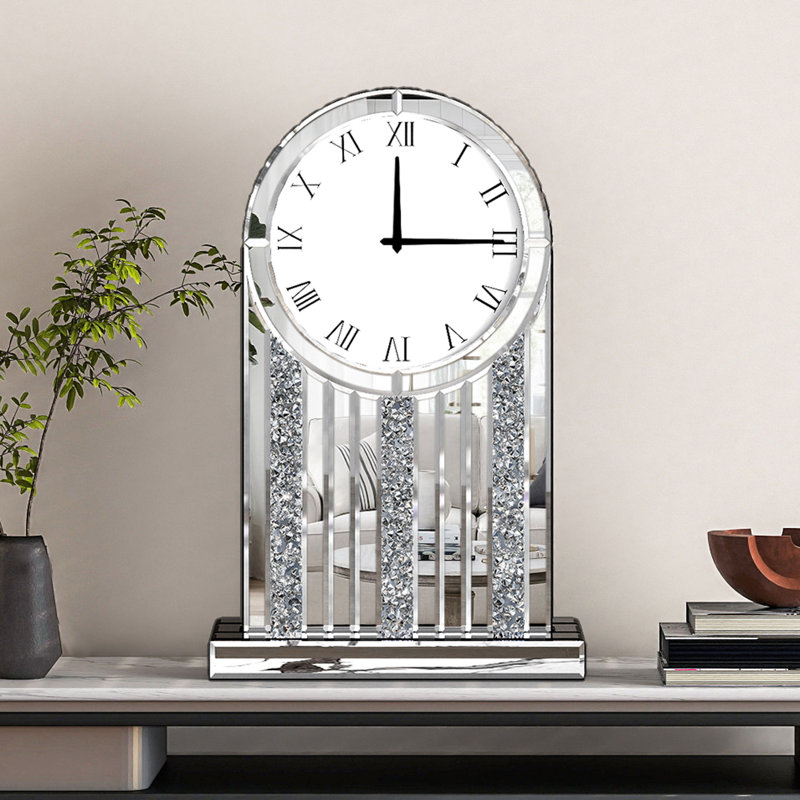 Modern Mirror Glass Table Clock
