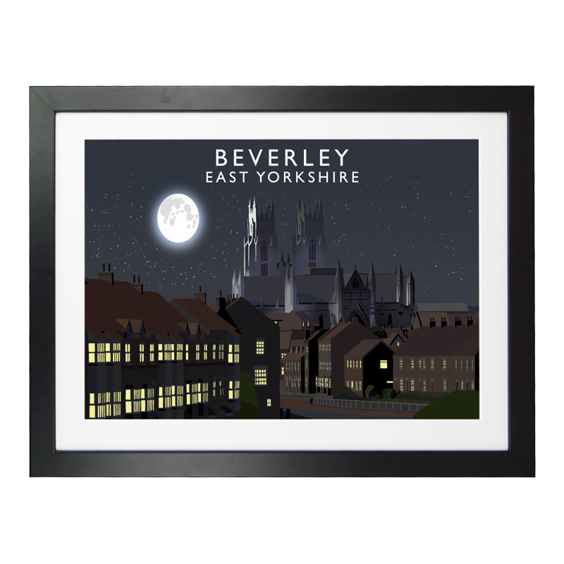 Beverley Night by Richard O'Neil - Print, 44 cm H x 54 cm W x 2.2 cm D, Black Wood Frame
