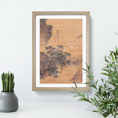 Herons in Autumn by Lu Ji - Framed Print