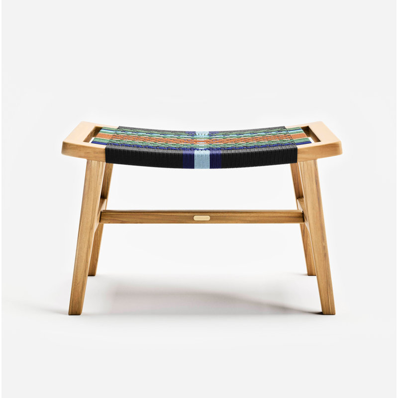 Masaya Upholstered Ottoman, Natural Mot Mot, Natural