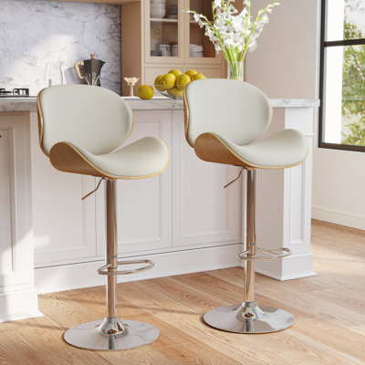 Tabouret de bar pivotant en polyuréthane ajustable Mid-Century