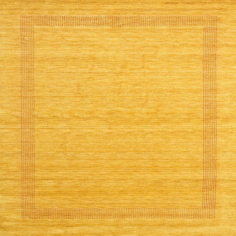 Tapis contemporain jaune, Carré 3 pi