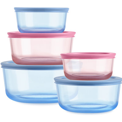 Pyrex® Simply Store® Tinted Glass Storage Containers, 10-pc Set, Mixed Colors