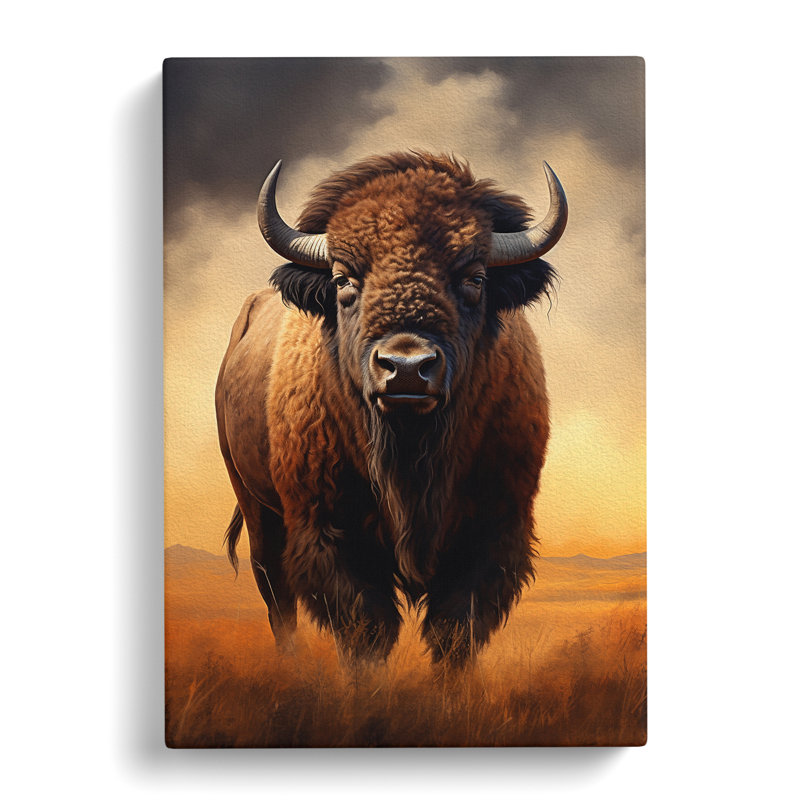 Bison Digital No.2 - Wrapped Canvas, 76cm H x 50cm W x 3cm D